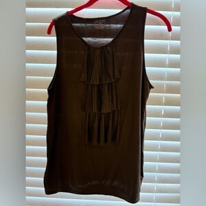 Lane Bryant Brown Layered Tank Top